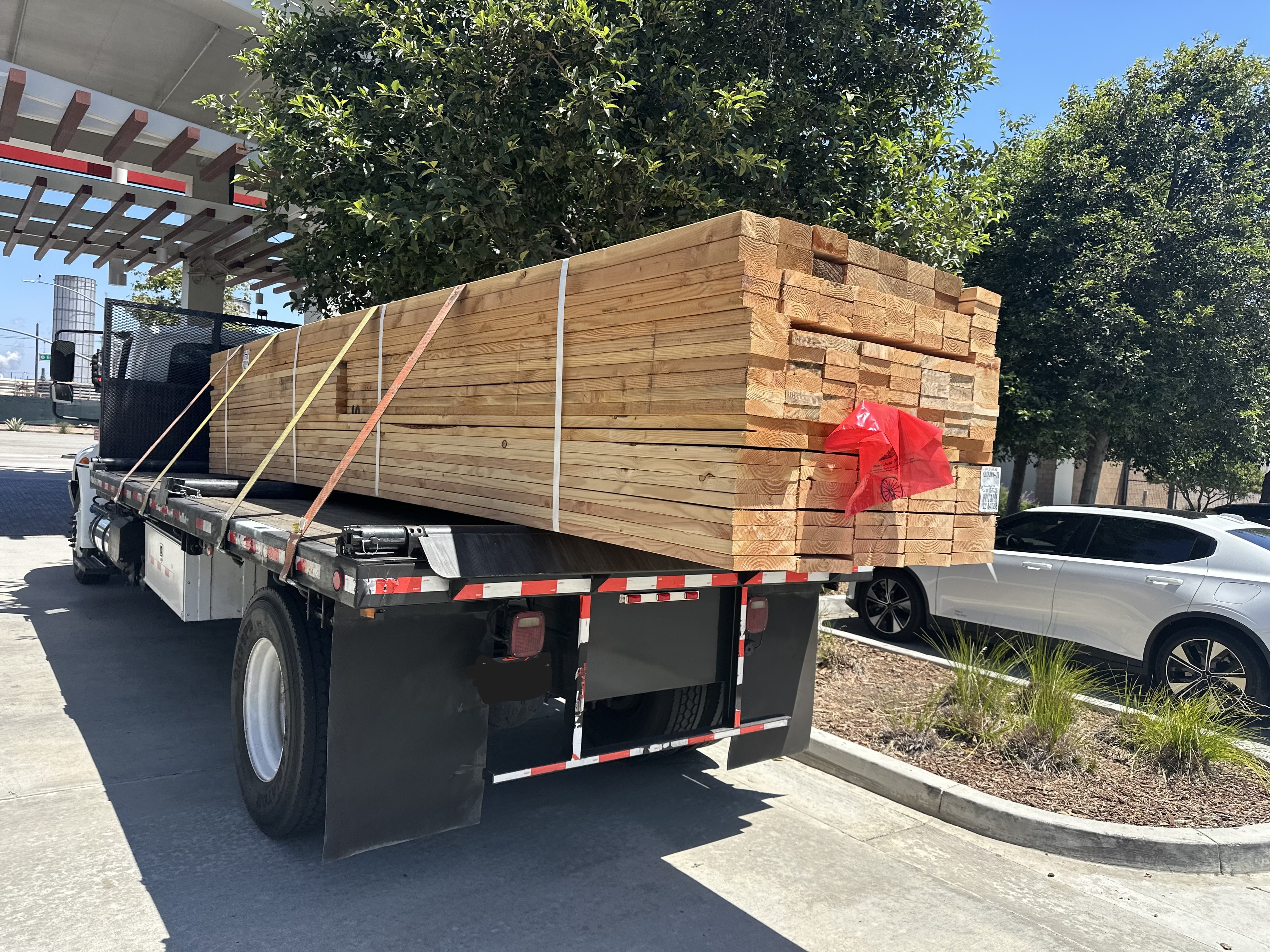 Stacked lumber at yard